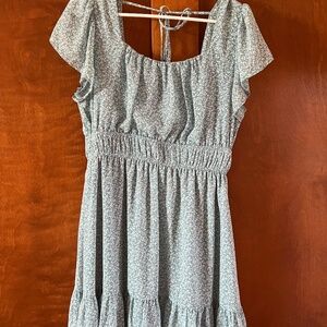 Blue and White Ruffled Bottom Altar'd State Dress